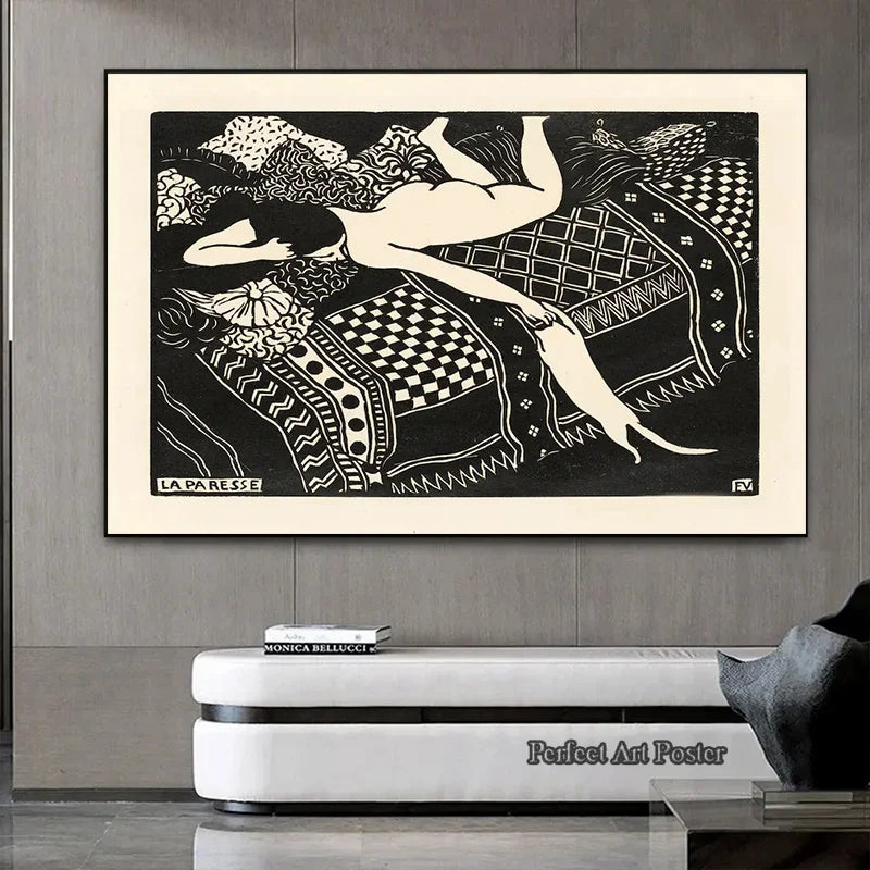 affiche murale noir blanc abstraite art moderne posters impression toile sans cadre decoration mur