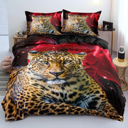 Housse de couette guépard imprimé léopard 3 pièces pour lit Queen King adulte adolescent