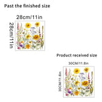 sticker adhésif moderne multicolore tournesol fleurs herbes sauvages décoration wc toilettes couvercle réfrigérateur illustration