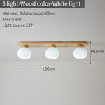 plafonniers modernes trois ampoules led bois naturel lumière blanche minimaliste