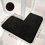 tapis bain moderne noir gris beige doux antidérapant salle bain adhésif uni grande taille