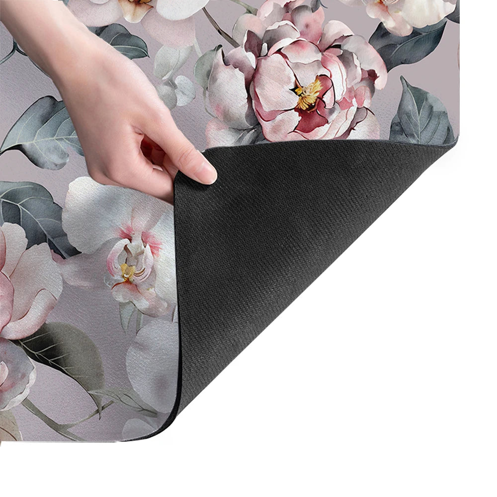 tapis cuisine multicolore fleurs stylisées moderne absorbant polyestère 40x60cmiaux bols