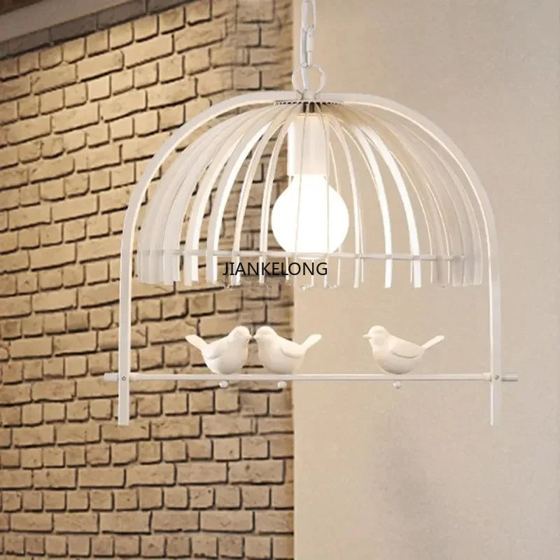 lampe suspendue pendentif blanc noir grille métallique hauteur ajustable moderne rustique chambre salon