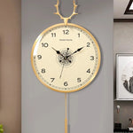 horloge murale moderne ornementale aiguille bois florale salon intérieur