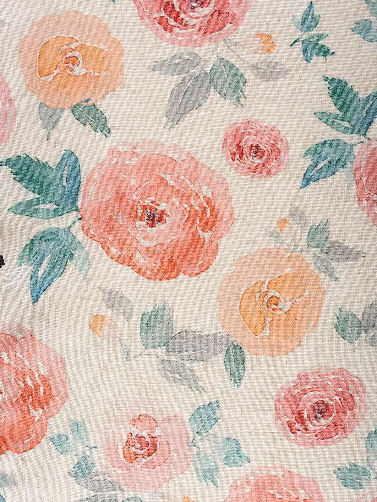 rideaux floral rose motif aquarelle bohème translucides franges salon chambre