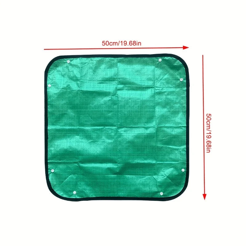 tapis jardinage vert moderne texture tissée pelle pot plante griffe ciseaux