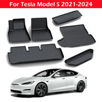 tapis sol coffre tesla model 2021 2024 noir rayures horizontales intégré étanche