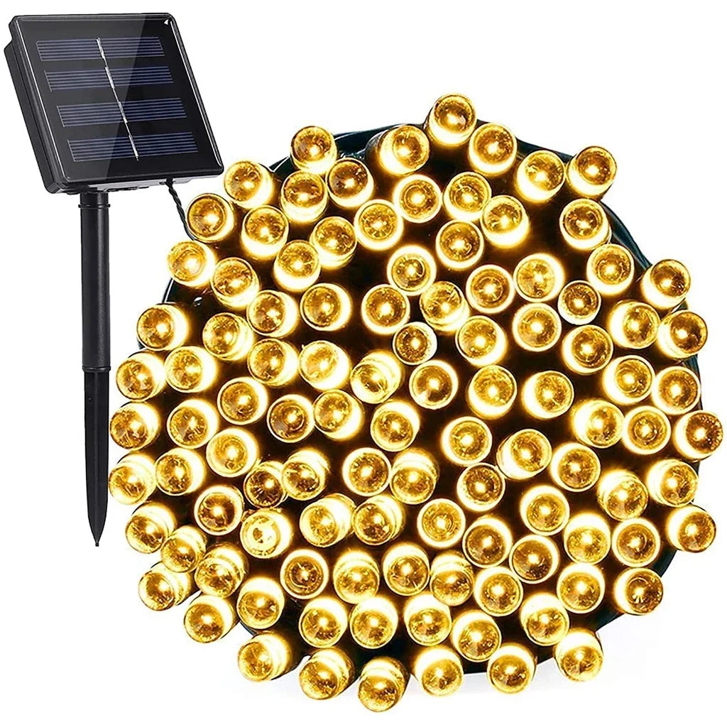 guirlande lumineuse solaire multicolore moderne modes ip67 étanche 300 led 33m