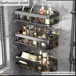 étagère salle bain adhésive noire moderne support rangement triangle porte savon panier douche étanche