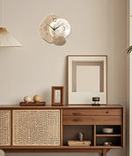 horloge murale moderne imitation pierre naturelle aiguille quartz beige minimaliste