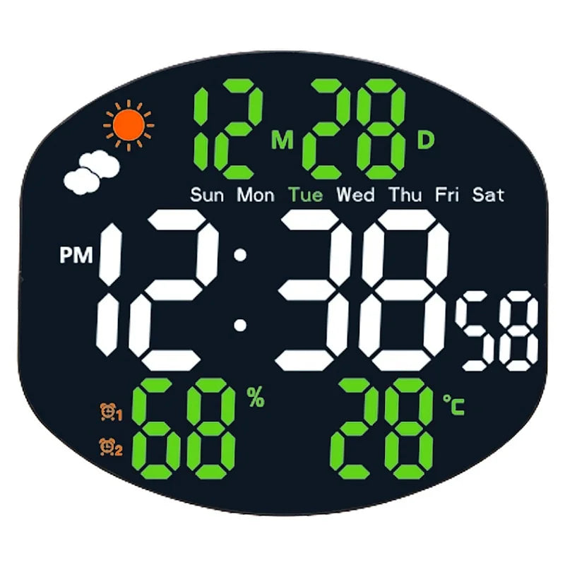 horloge murale multifonctionnelle numérique moderne alarme température calendrier led usb