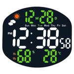 horloge murale multifonctionnelle numérique moderne alarme température calendrier led usb