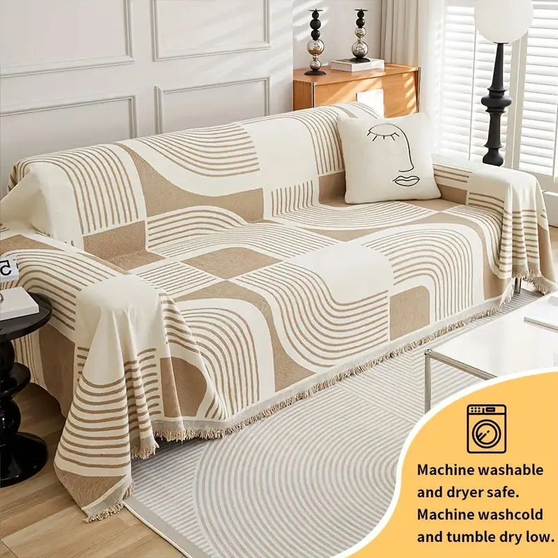 housses canapé polyestère moderne beige gris noir géométriques four seasons