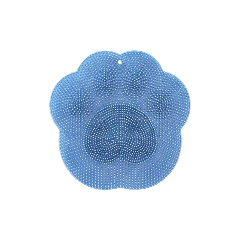 tapis bain bleu rose ventouse bristles patte chat nettoyage pieds dos ludique.functional