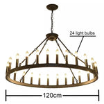 lustre industriel rustique pendentif noir cercles concentriques lumière moderne 4000K 3000K 6000K