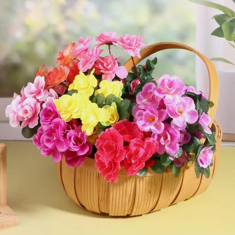 décoration intérieure bouquet artificiel rose rouge jaune moderne feuilles vertes