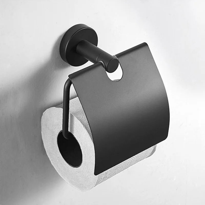 porte papier toilette mural moderne noir mat fixation murale support papier hygiénique minimaliste salle