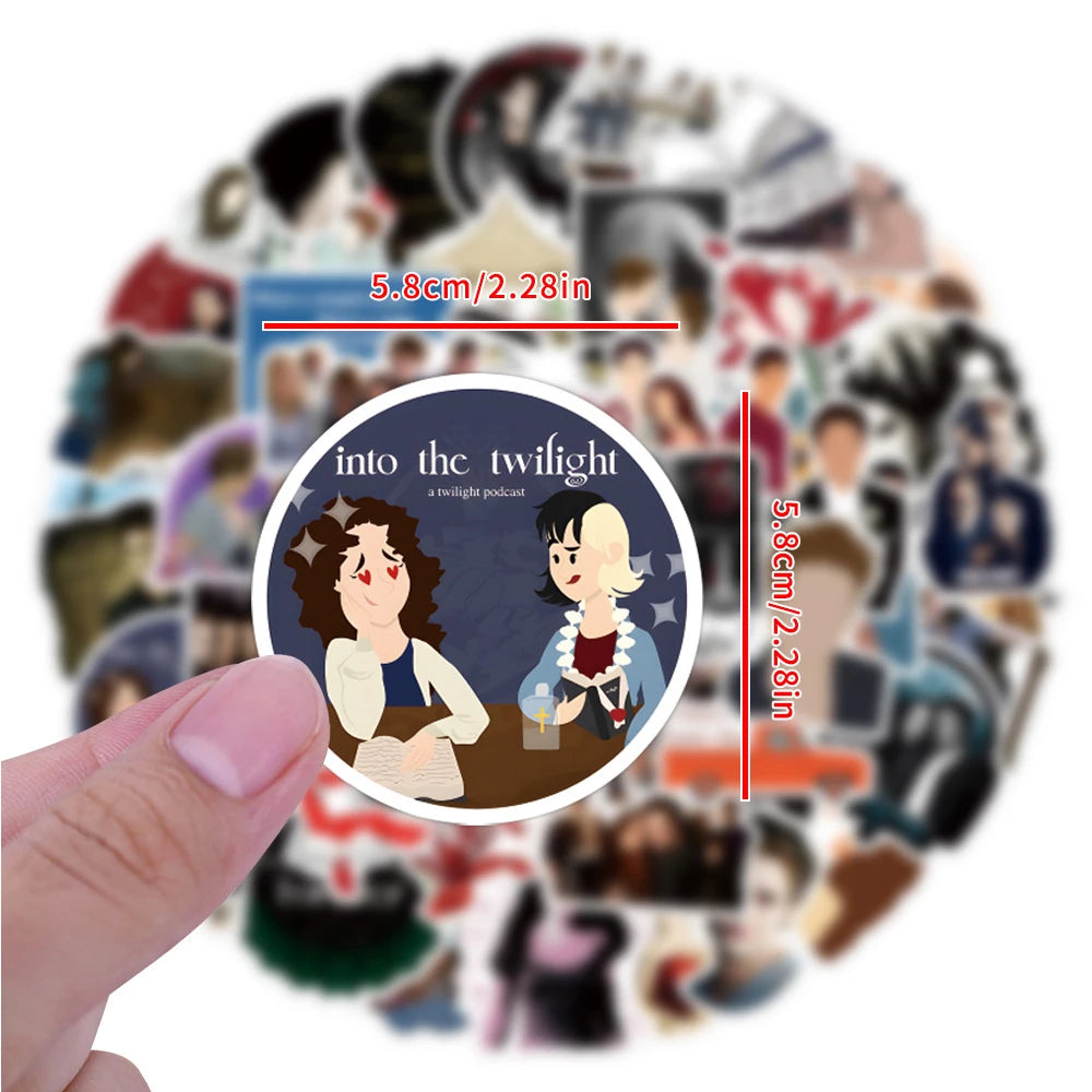 sticker cartoon personnages scènes textes vampires edward twilight opaques adhésifs collection diverses