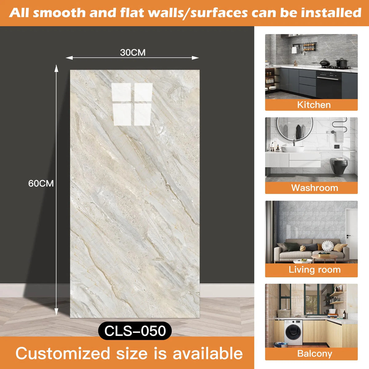 panneau decoratif mural marbre gris clair moderne adhésif imperméable resistant rayures tache d'eau cuisine
