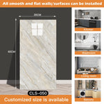 panneau decoratif mural marbre gris clair moderne adhésif imperméable resistant rayures tache d'eau cuisine