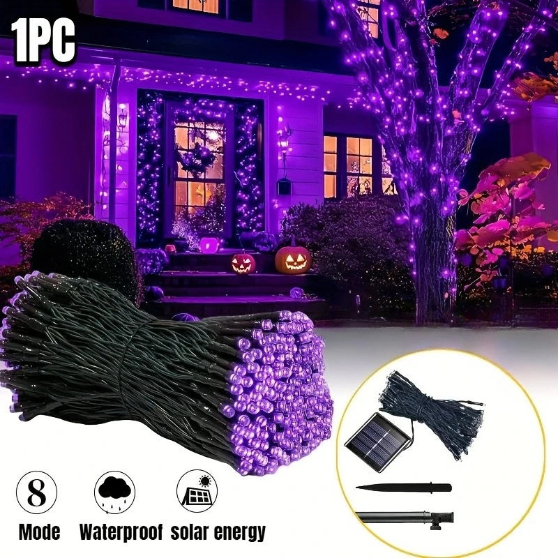 guirlande lumineuse solaire multicolore 300 led modes moderne étancheextérieur décoration vacances points lumineux individuels
