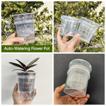 pots fleurs auto arrosants double couche absorption d'eau transparent moderne grille perforations couvercle