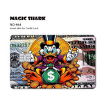 étuis cartes crédit adhésifs dessin animé canard pièces or sac main pop art colorful