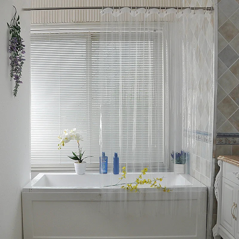 rideau douche transparent moderne aimants salle bain étanche résistant