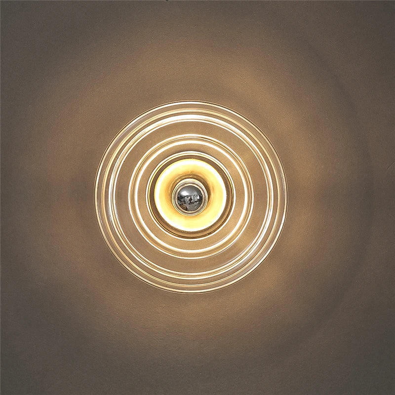 lampe murale moderne transparente dorée rayures fines ampoule led éclairage quotidien fixation élégant flux