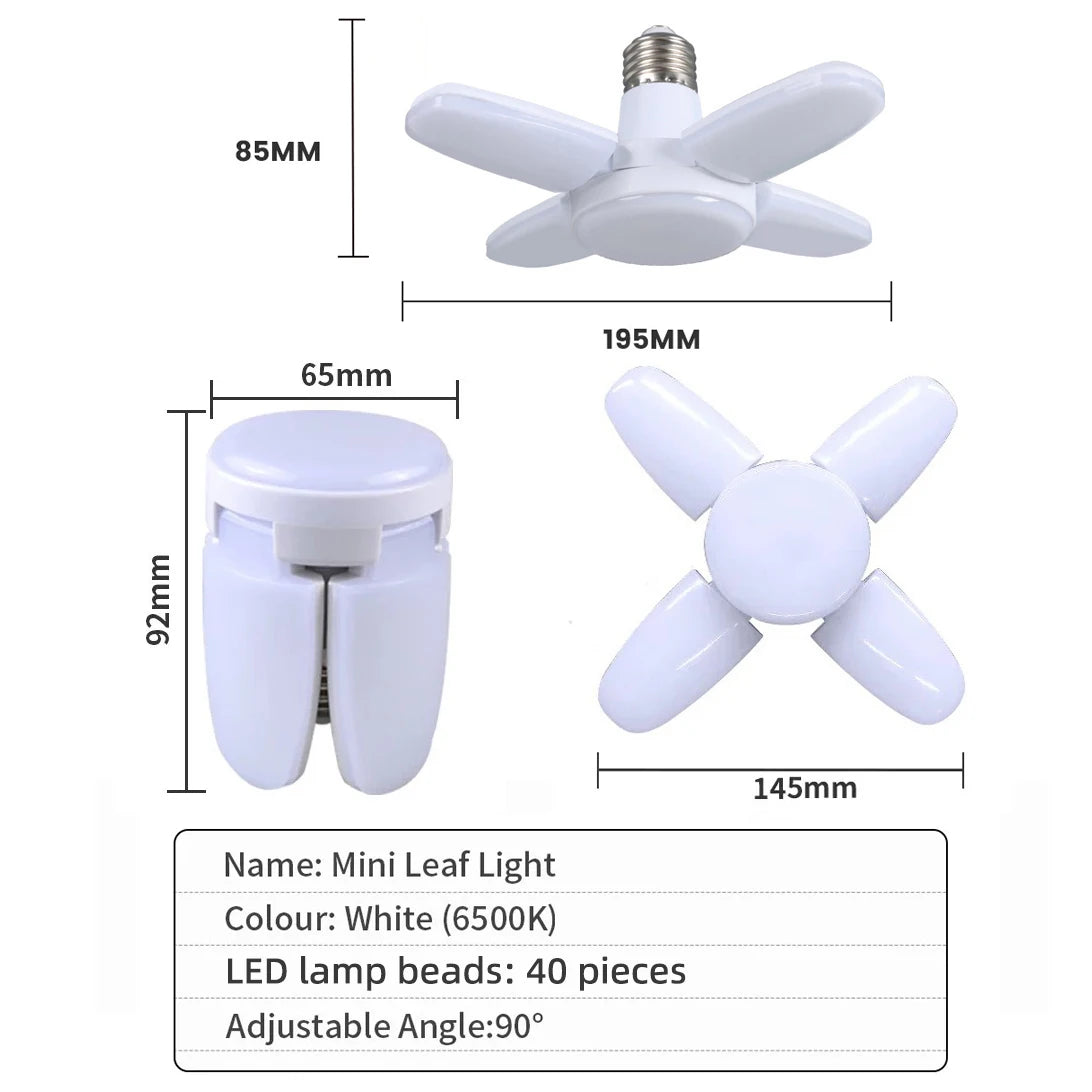 lampe pliable blanc fixation moderne minimaliste e27 led 6500k chambre entrepôt garage