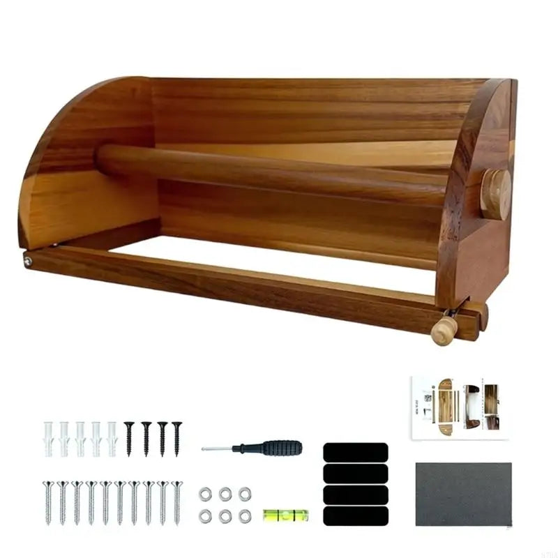 porte rouleau papier toilette bois grain visible rustique champetre fixations murales meuble inclusion vis