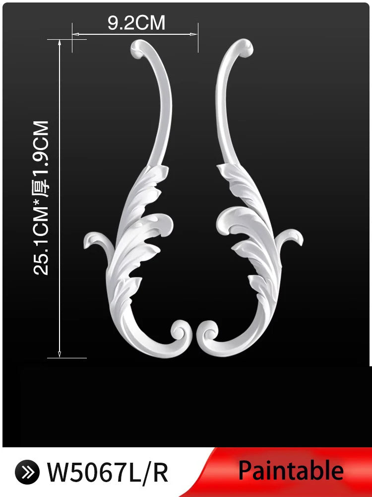 appliques decoratives sculptees floral classique blanc meubles deco mur opacite grande taille DIY