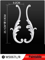 appliques decoratives sculptees floral classique blanc meubles deco mur opacite grande taille DIY