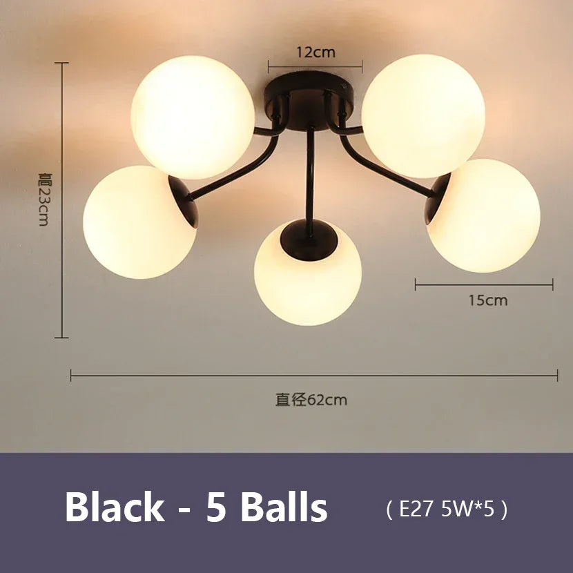 plafonnier moderne or noir boules translucides contemporain éclairage intérieur invisible led chambre salon