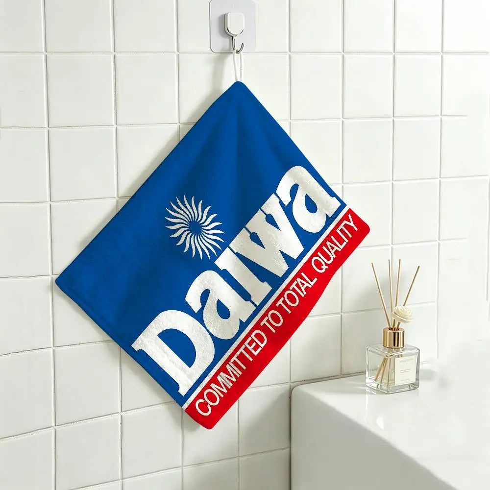 gant toilette noir bleu blanc logo daiwa motif floral durable maison restaurant