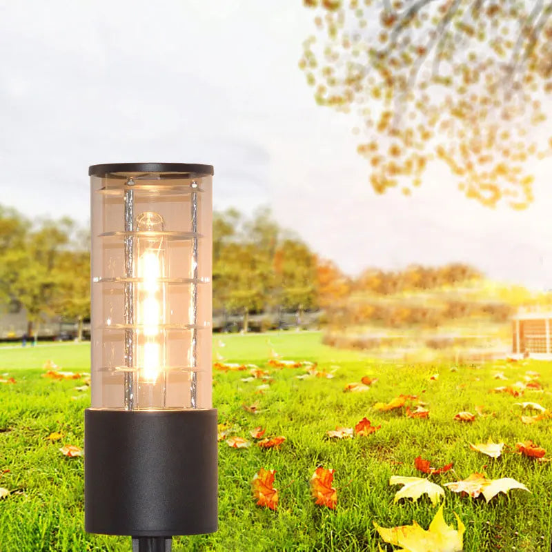 lampe solaire moderne noire transparente barres horizontales ip65 led flux lumineux 2492000