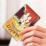 autocollants dessin animé moomins riviera carte bancaire réutilisable waterproof orange illustration classique