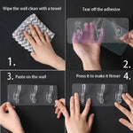 crochet mural autoadhésif transparent serviettes brosse gant moderne salle bain cuisine multifonctionnels pack