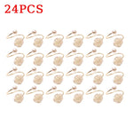 serviettes table rose bleu relief franges anneau métallique classique mariage pack 96 pièces