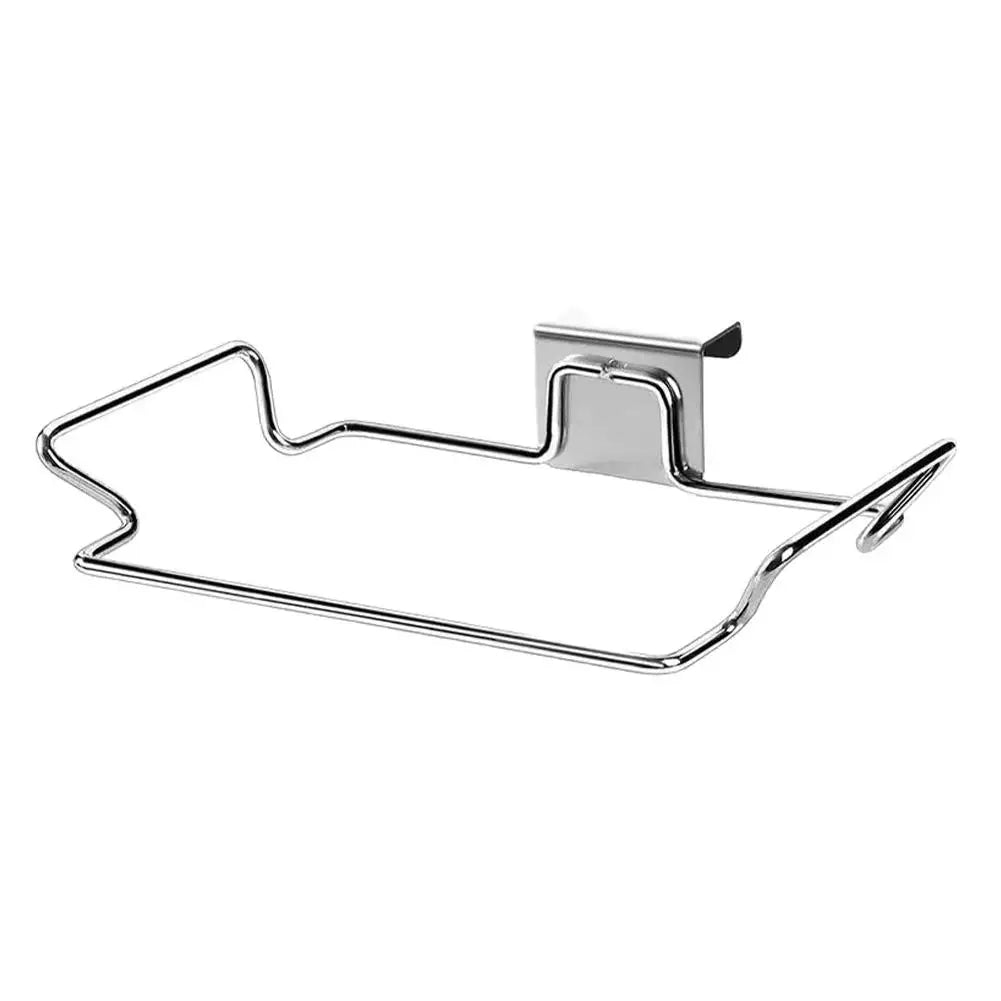 support sac poubelle acier inoxydable moderne transparent argente couroît fixe porte armoire chambre cuisine