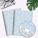 tissu imprimé my melody coeurs léopard coton polyester beige rose bleu violet cartoon