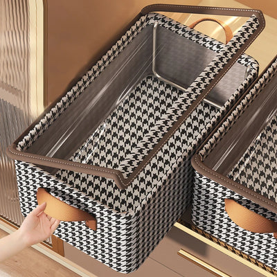 Boîte de rangement pliable pour vêtements avec couvercle en tissu non tissé vert