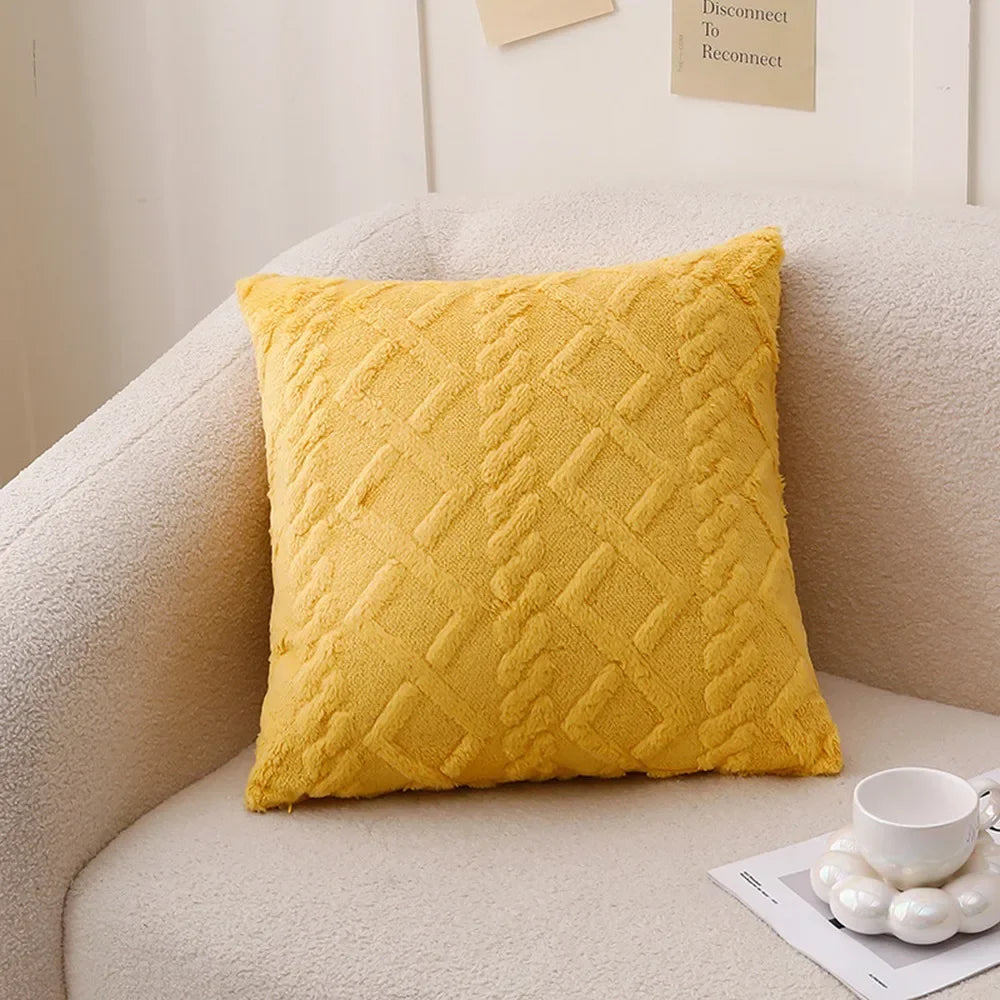 coussin siège carré beige motif doux confortable amovible lavable 45x45cm