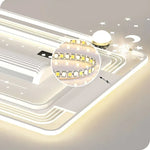 plafonnier led moderne blanc ventilateur télécommande lumière circulaire contemporain