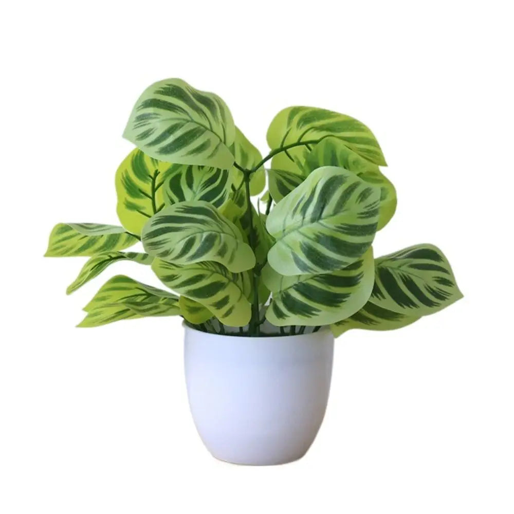 plantes artificielles vertes bonsaï ornement accessoires photo scindapsus pot rotin extérieur moderne