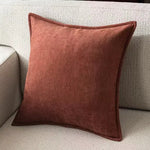 taies d'oreillers carrées velours moderne marron beige orange opaques non toxiques 100% polyester