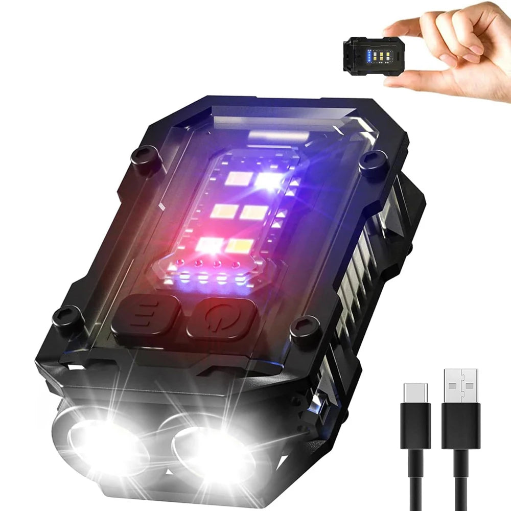 lampe led porte clefs aimantée rechargeable usb modes lumiere intense tactique