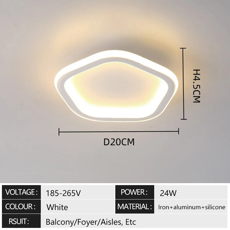 lampe couloir moderne blanc noir rond carré pentagone