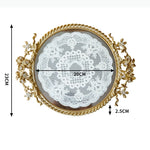 présentoir bijoux miroir doré plateaux cosmétiques assiettes rectangulaires ovales motifs floraux