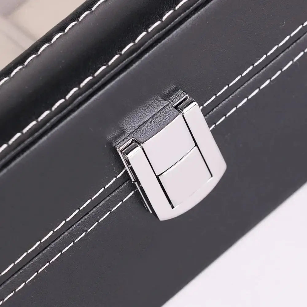 boîte montres simili cuir noire cadenas classique rangement étanche femmes